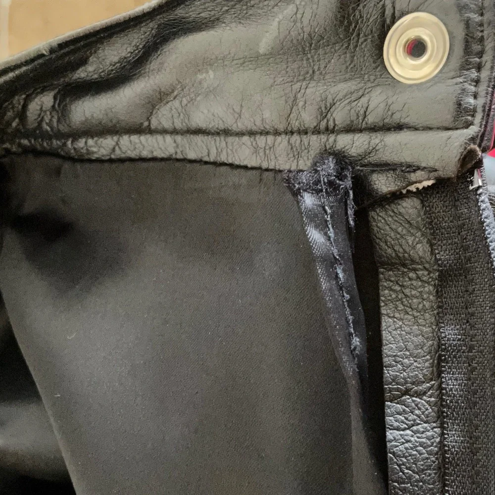 Star Leather Black Pencil Skirt. Fully lined. 🇺🇸 USA made! - Picture 4 of 6